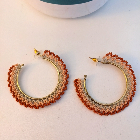 Ink and Alloy beaded hoop earrings pierced - Picture 2 of 2